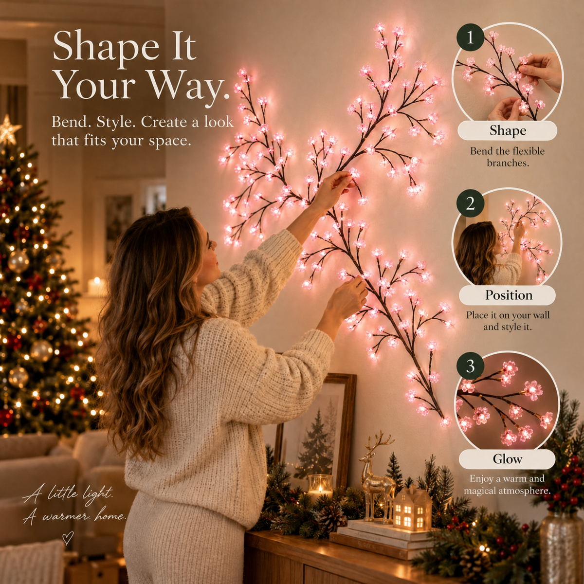 Brambleglow™ - Blossom Christmas Wall Light for Cozy Homes